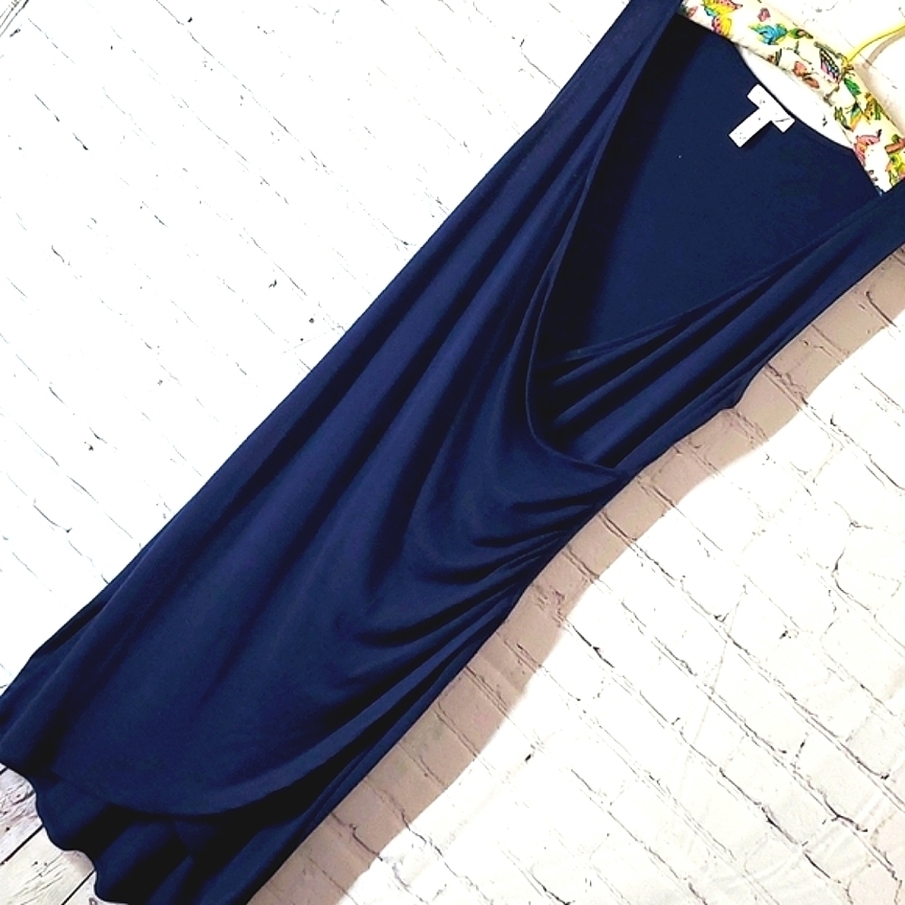 Leith Plunge V-neck Sleeveless Royal Blue Stretchy Bodycon Maxi Dress Size Med - Picture 8 of 16